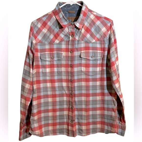 Jachs Girlfriend Women’s Bea Plaid Flannel Long Sleeve Shirt Snaps Size Small - Picture 1 of 13